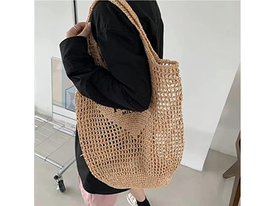 Bolsa de Praia de Palha Personalizada Estilo Boho com Alça Elegante