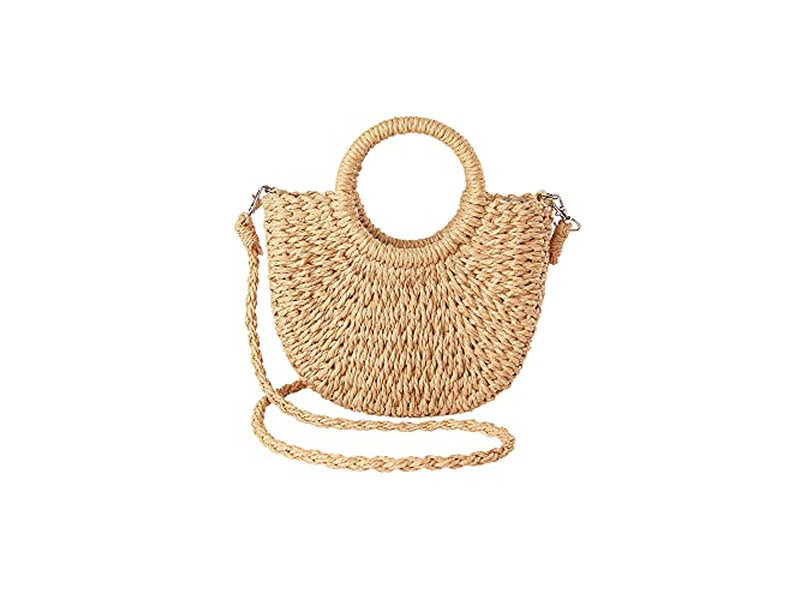 Bolsa de Palha Colorida Cesta de Praia Tote Trançada Artesanal Malásia Bolsas Mexicanas