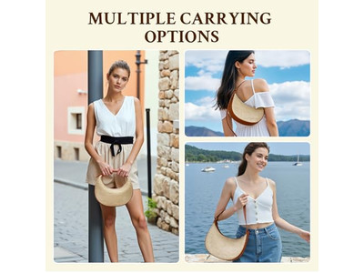 Bolsa de Palha Dobrável Cosmética de Grande Tamanho Cilindro Bolsas de Crochê Circulares com Relevo