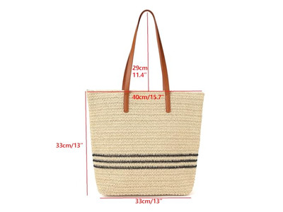 Bolsa de Palha Feminina Conjunto de Chapéu Kit para Menina Sabonete Maquiagem Bolsa de Praia de Rattan