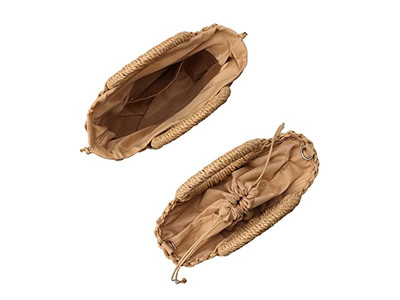 Bolsa de Palha de Nicho Bolsas de Palma Papel Pérola Telefone Simples Rattan Formato Redondo Concha Pequena