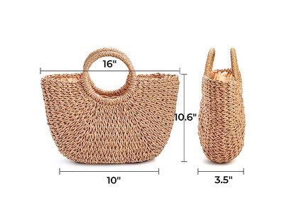 Bolsa de Palha de Verão 2023 Bolsas Elegantes Feitas à Mão Semicírculo Novidade para Mulheres Atacadistas