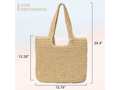 Bolsa Grande de Palha de Verão para Comprar com Laço e Rede Seca Conjunto de Lábios Infantil Mar Vermelho Caixa Tapete