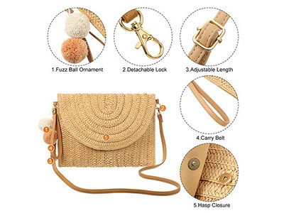 Bolsas de Palha de Feriado Clássicas Marrocos Nova Bolsa 2023 Macramê Metálico Plástico